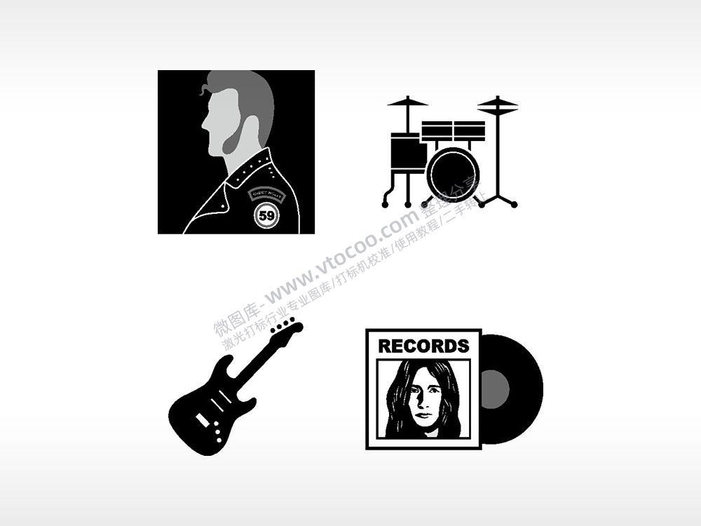唱片乐队驻唱主唱歌手日常生活大全AI8.0格式激光打标文件通用矢量图