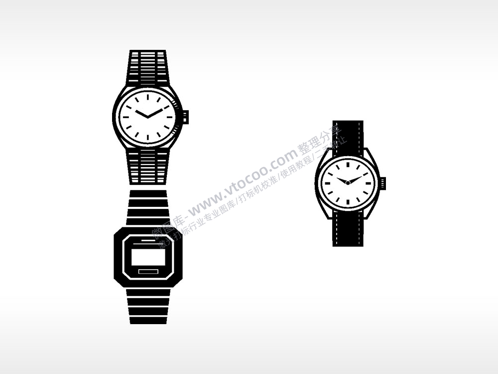 手表潮流皮带钢带石英表日常生活大全AI8.0格式激光打标文件通用矢量图