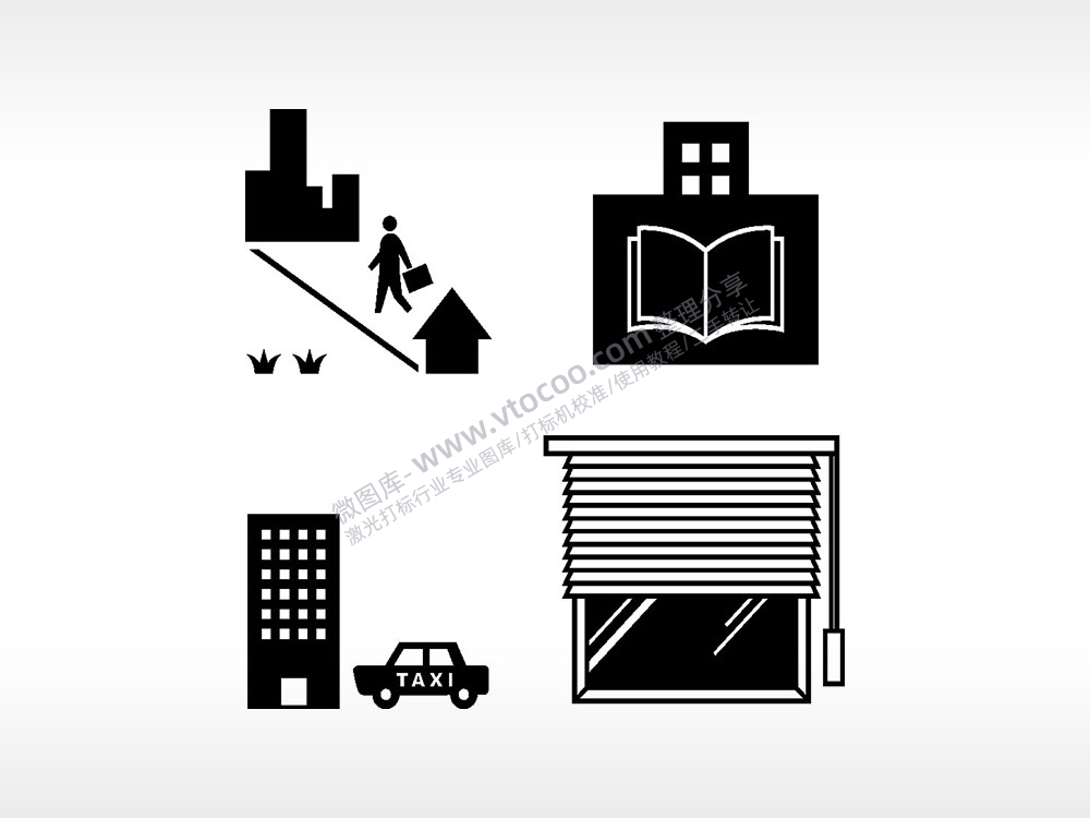 上班出租车窗帘学校日常生活大全AI8.0格式激光打标文件通用矢量图