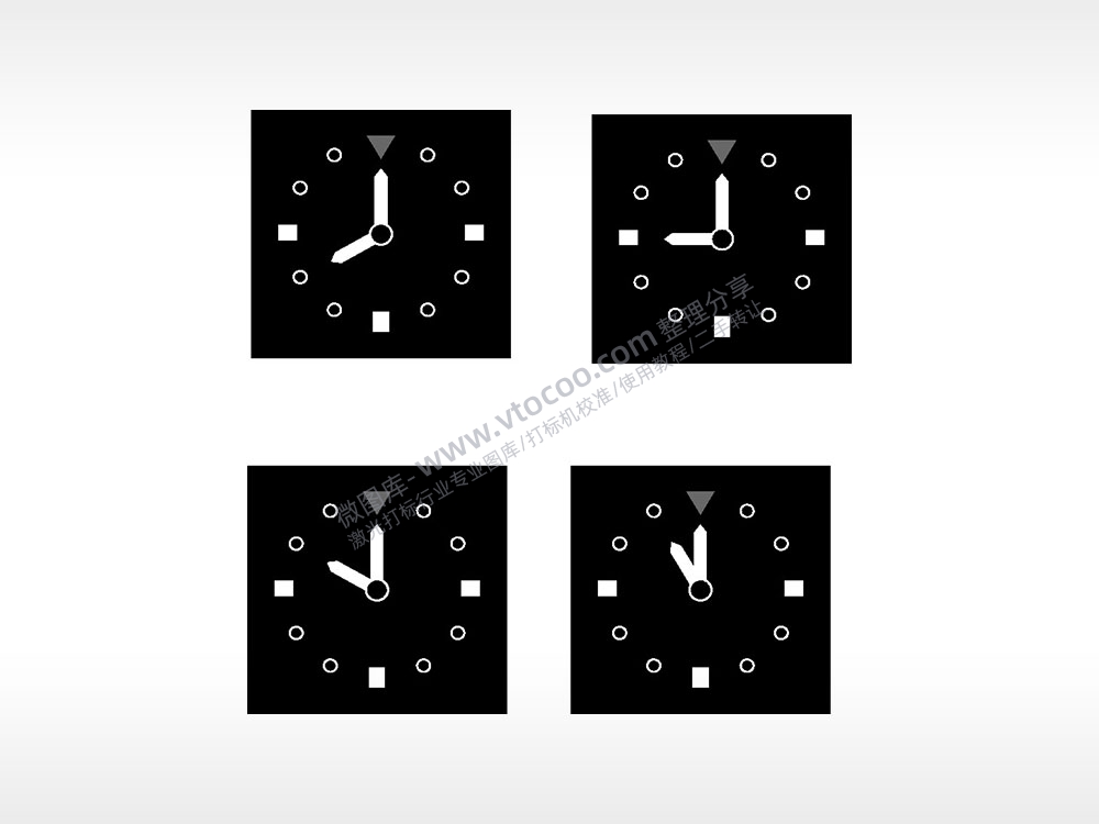 时钟8点至11点日常生活大全AI8.0格式激光打标文件通用矢量图