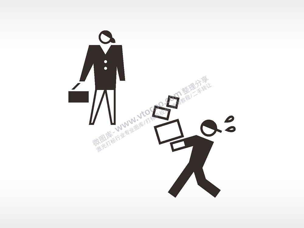 送快递女士日常生活大全AI8.0格式激光打标文件通用矢量图