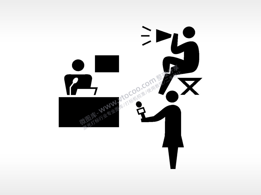 记者号召播音主播日常生活大全AI8.0格式激光打标文件通用矢量图