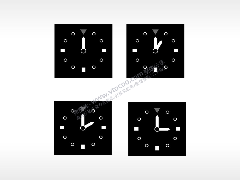 时钟12点至3点日常生活大全AI8.0格式激光打标文件通用矢量图