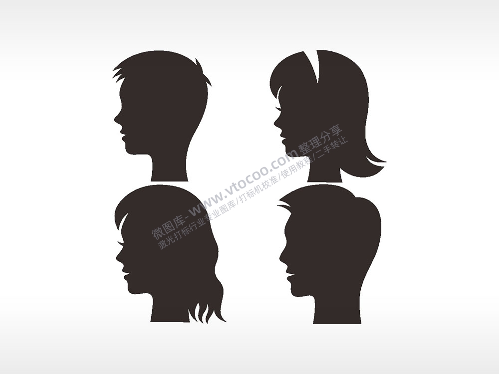 发型日常生活大全AI8.0格式激光打标文件通用矢量图