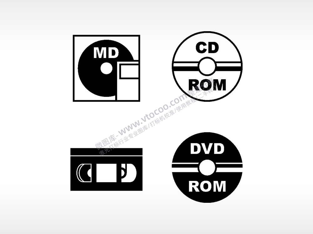 光碟播放机MDCDDVD日常生活大全AI8.0格式激光打标文件通用矢量图
