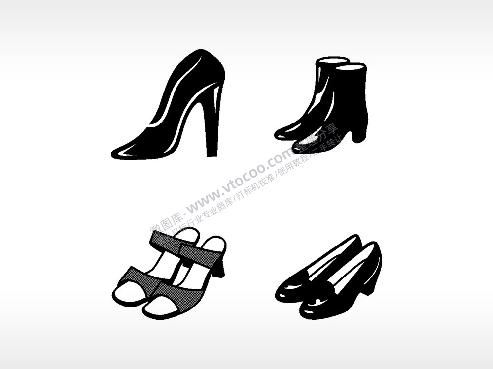 鞋子高跟鞋日常生活大全AI8.0格式激光打标文件通用矢量图