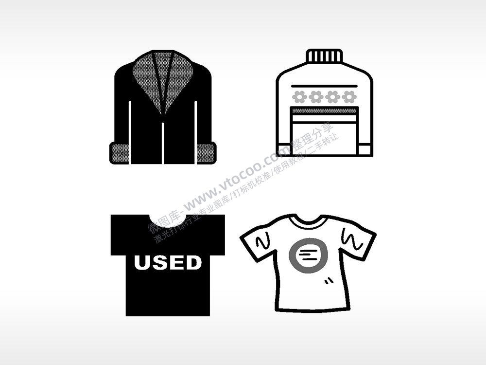 毛衣夹克短袖日常生活大全AI8.0格式激光打标文件通用矢量图