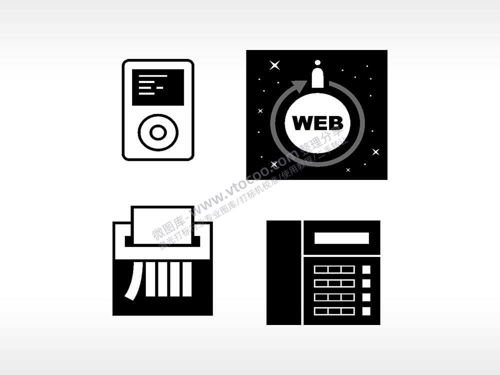 MP3粉碎机座机WEB网络日常生活大全AI8.0格式激光打标文件通用矢量图