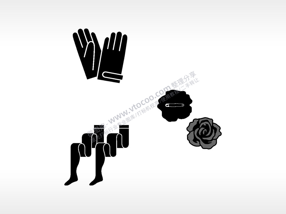 手套花朵领带日常生活大全AI8.0格式激光打标文件通用矢量图