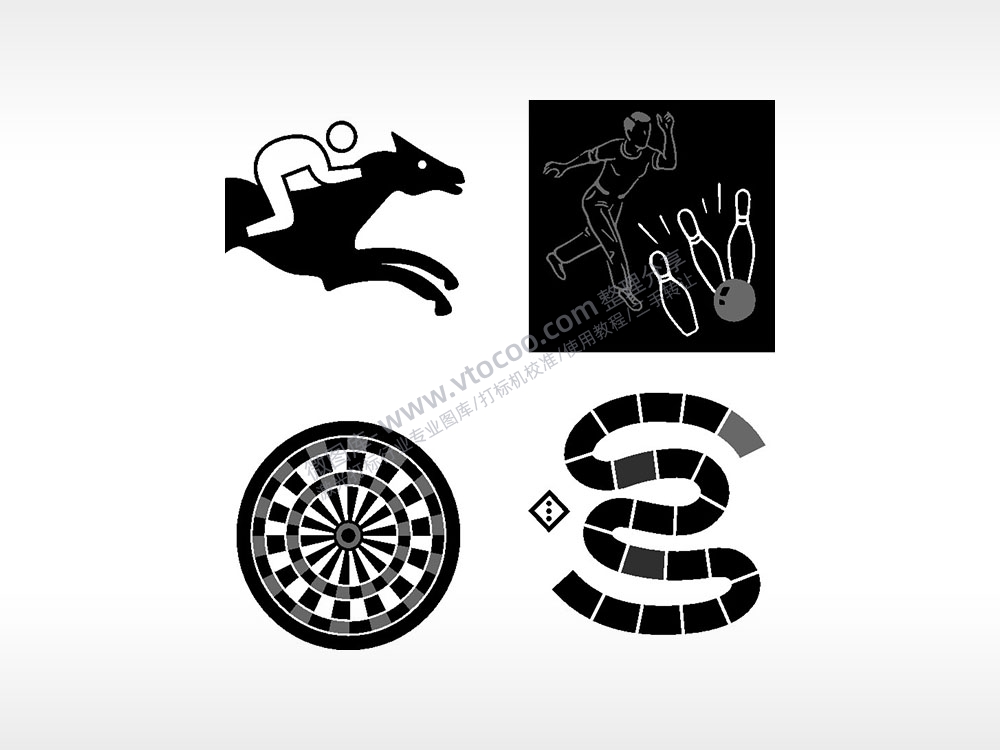 贪吃蛇骑马保龄球飞镖靶子日常生活大全AI8.0格式激光打标文件通用矢量图