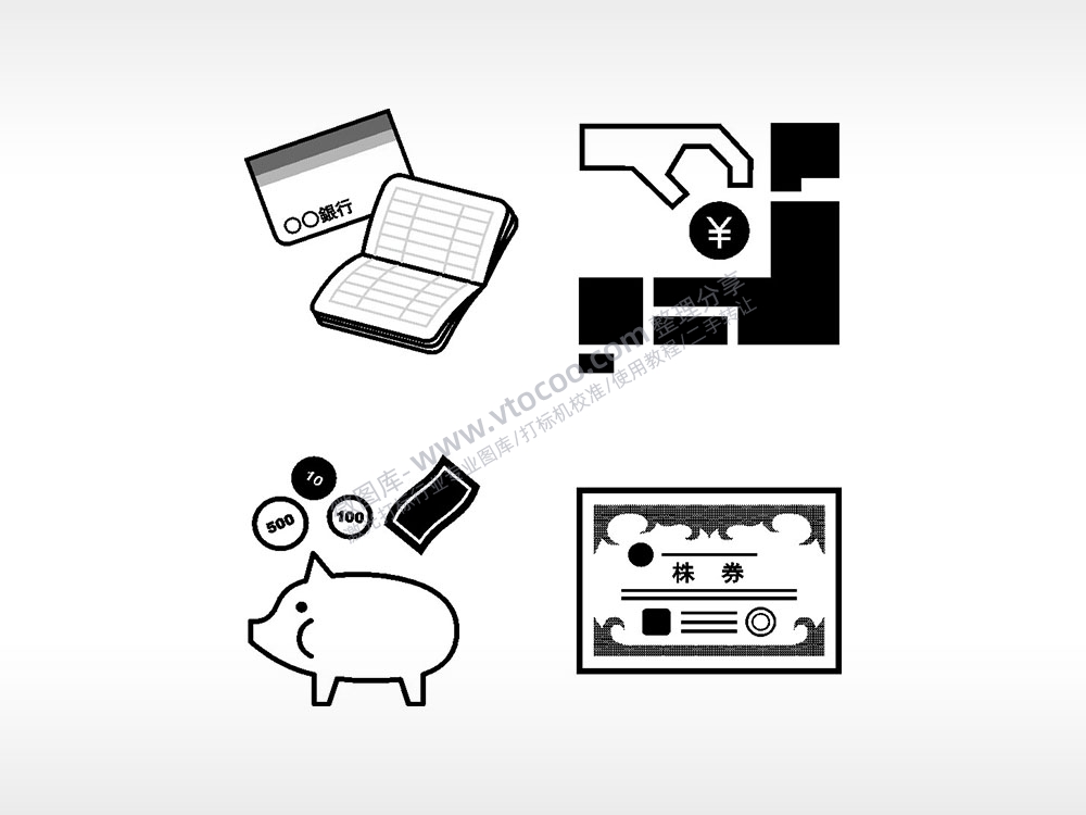 银行存钱罐存折日常生活大全AI8.0格式激光打标文件通用矢量图