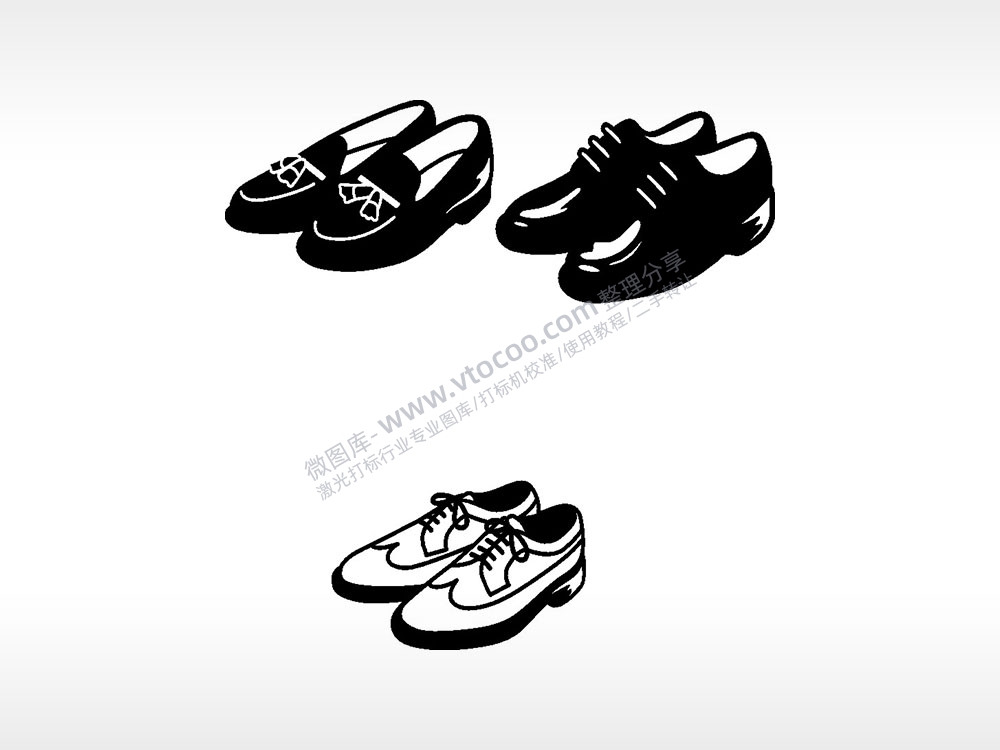皮鞋休闲鞋日常生活大全AI8.0格式激光打标文件通用矢量图