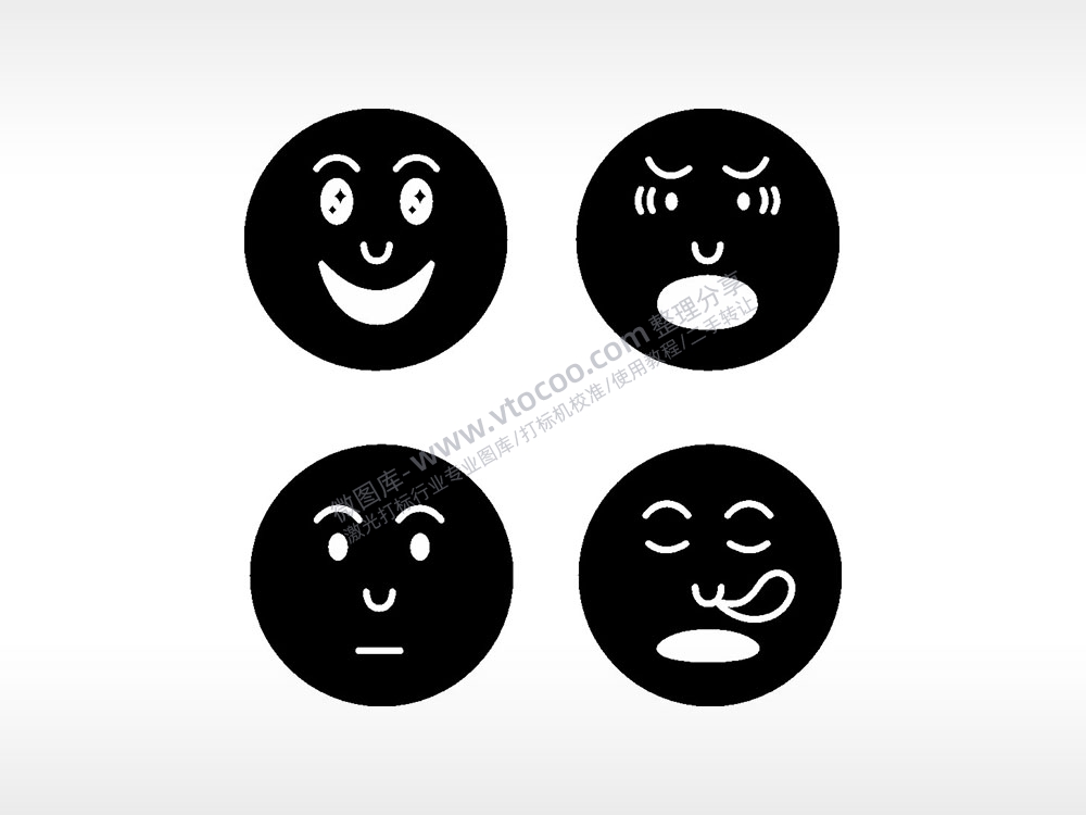 表情瞌睡震惊喜日常生活大全AI8.0格式激光打标文件通用矢量图