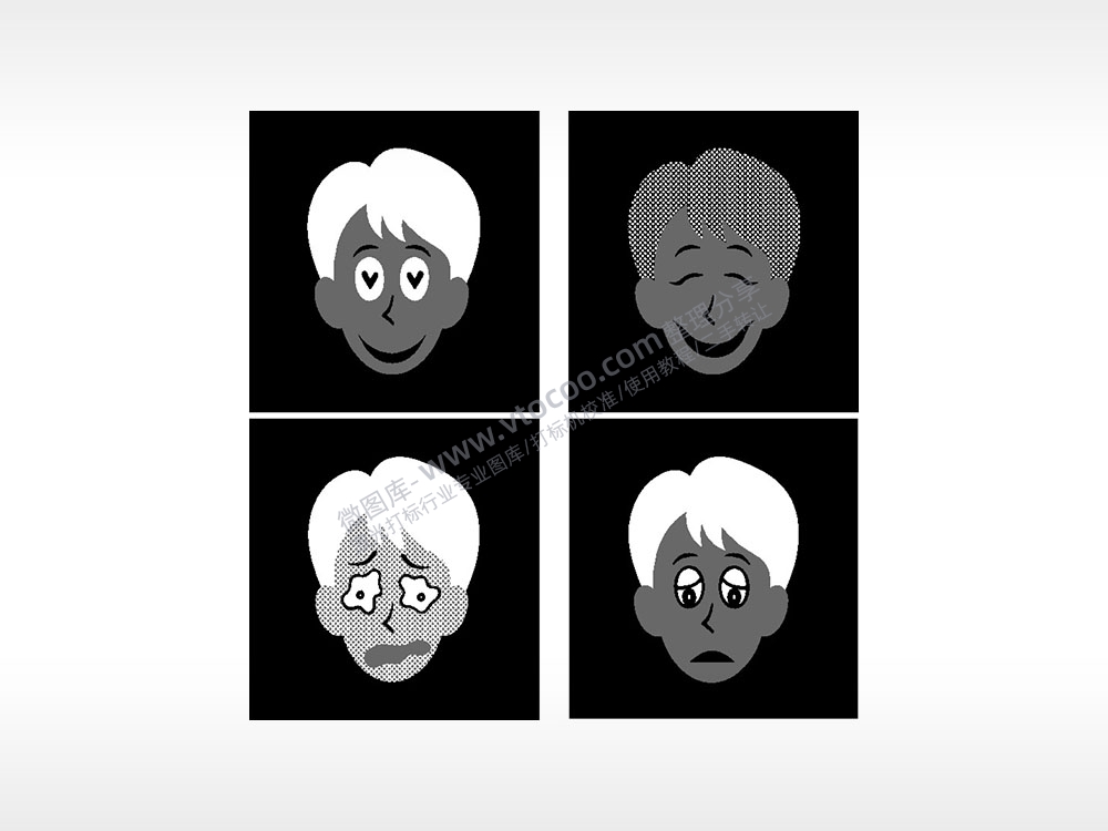 表情喜爱慌张满意困日常生活大全AI8.0格式激光打标文件通用矢量图