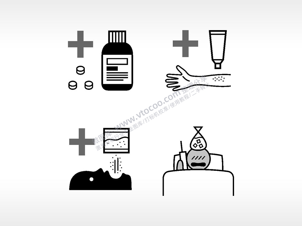 药物药膏药丸药粉发烧日常生活大全AI8.0格式激光打标文件通用矢量图