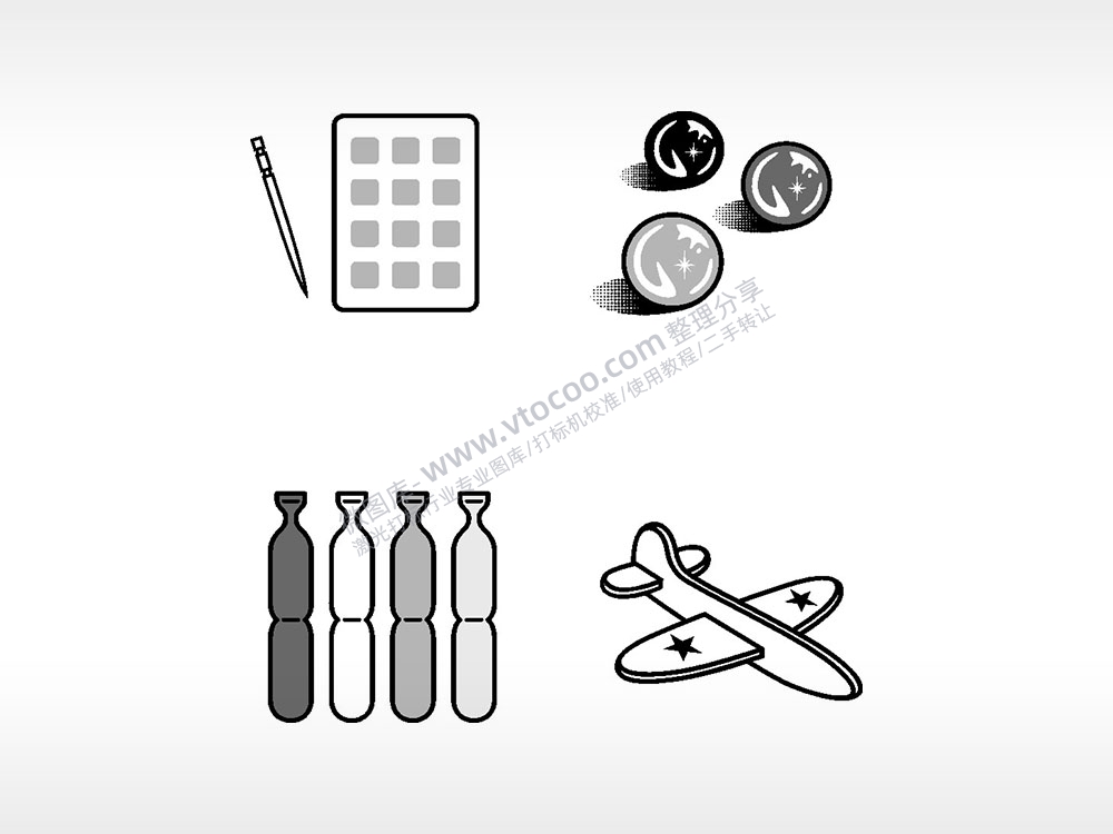 旺旺碎冰冰珠飞机模型日常生活大全AI8.0格式激光打标文件通用矢量图