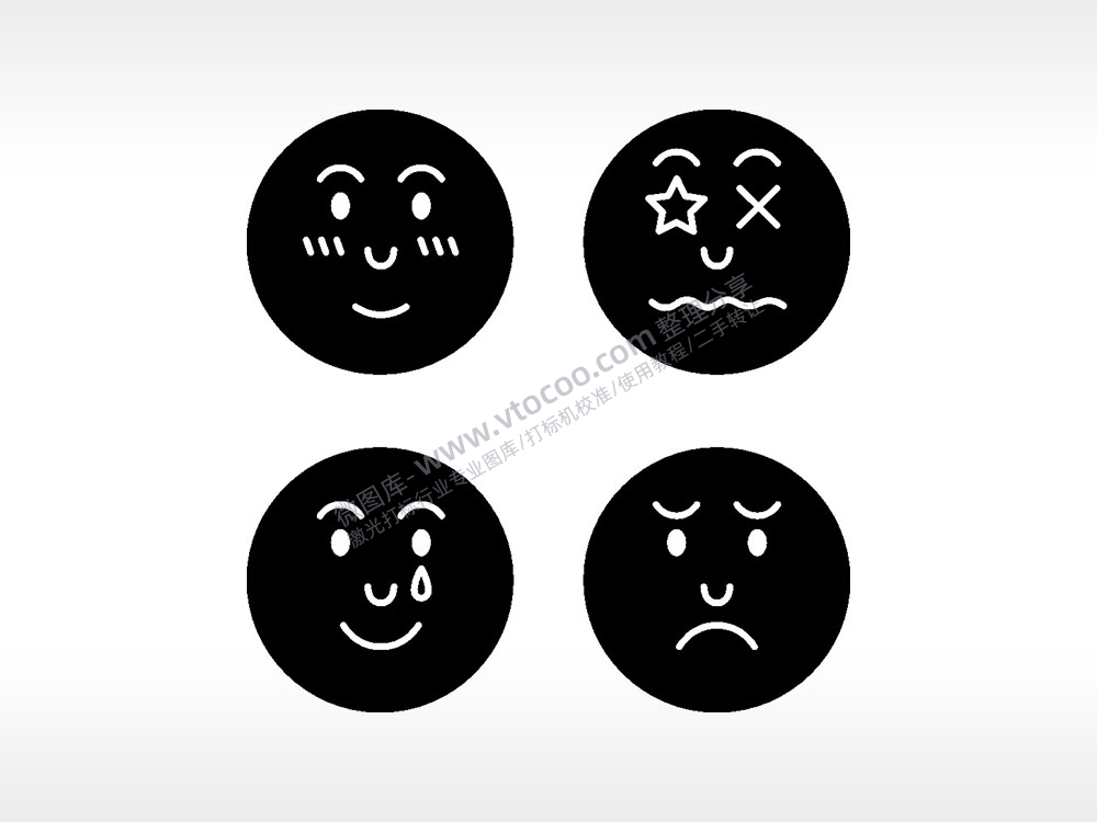 表情微笑悲伤被揍日常生活大全AI8.0格式激光打标文件通用矢量图