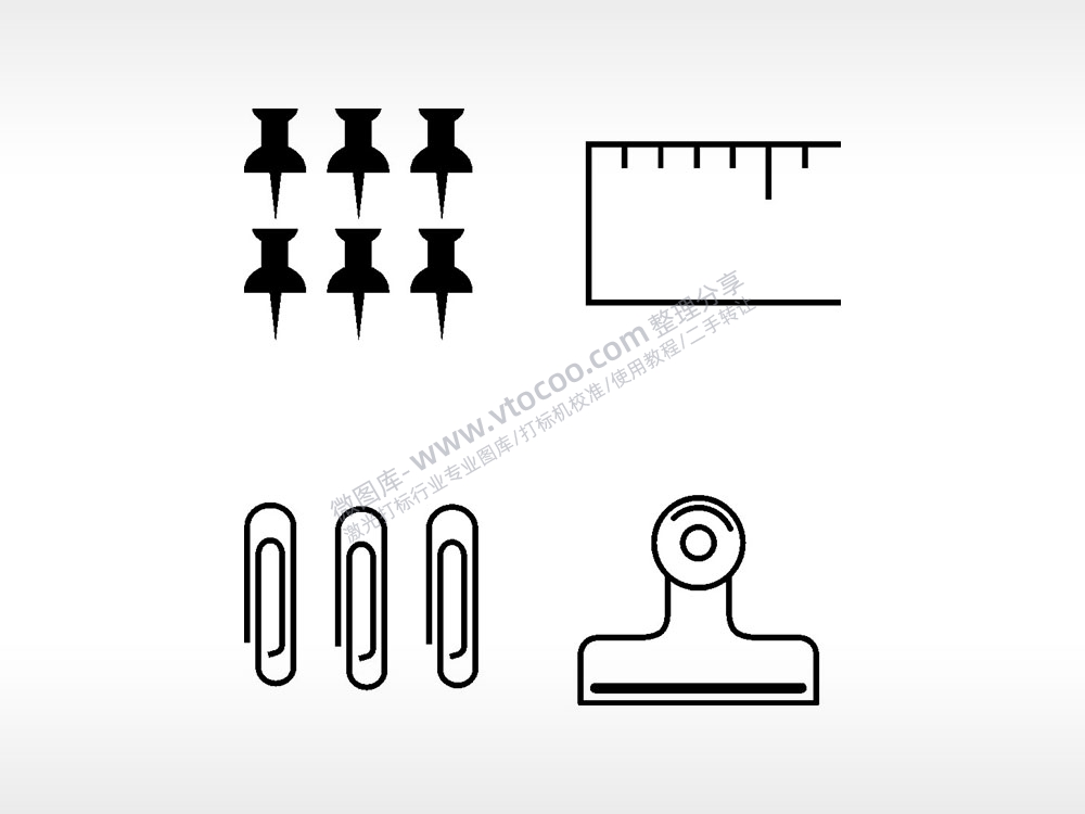 回针尺子夹子钉子日常生活大全AI8.0格式激光打标文件通用矢量图