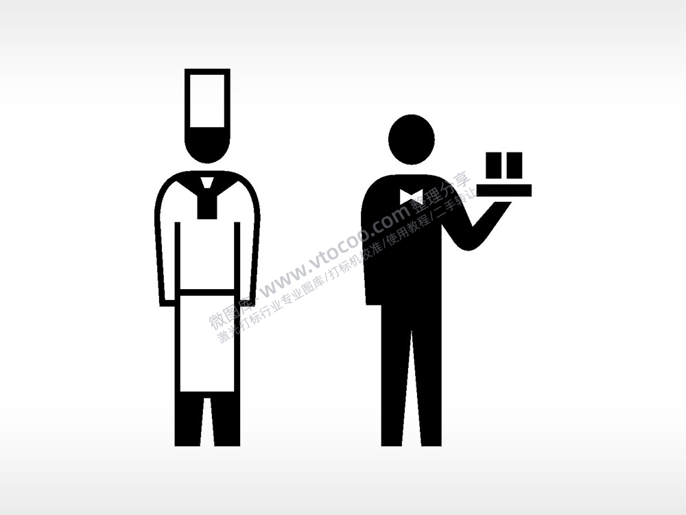 厨师服务员日常生活大全AI8.0格式激光打标文件通用矢量图