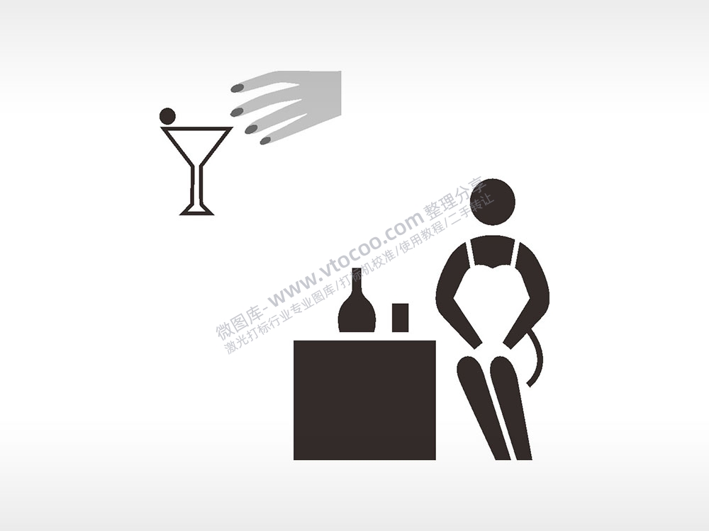 女伴鸡尾酒日常生活大全AI8.0格式激光打标文件通用矢量图