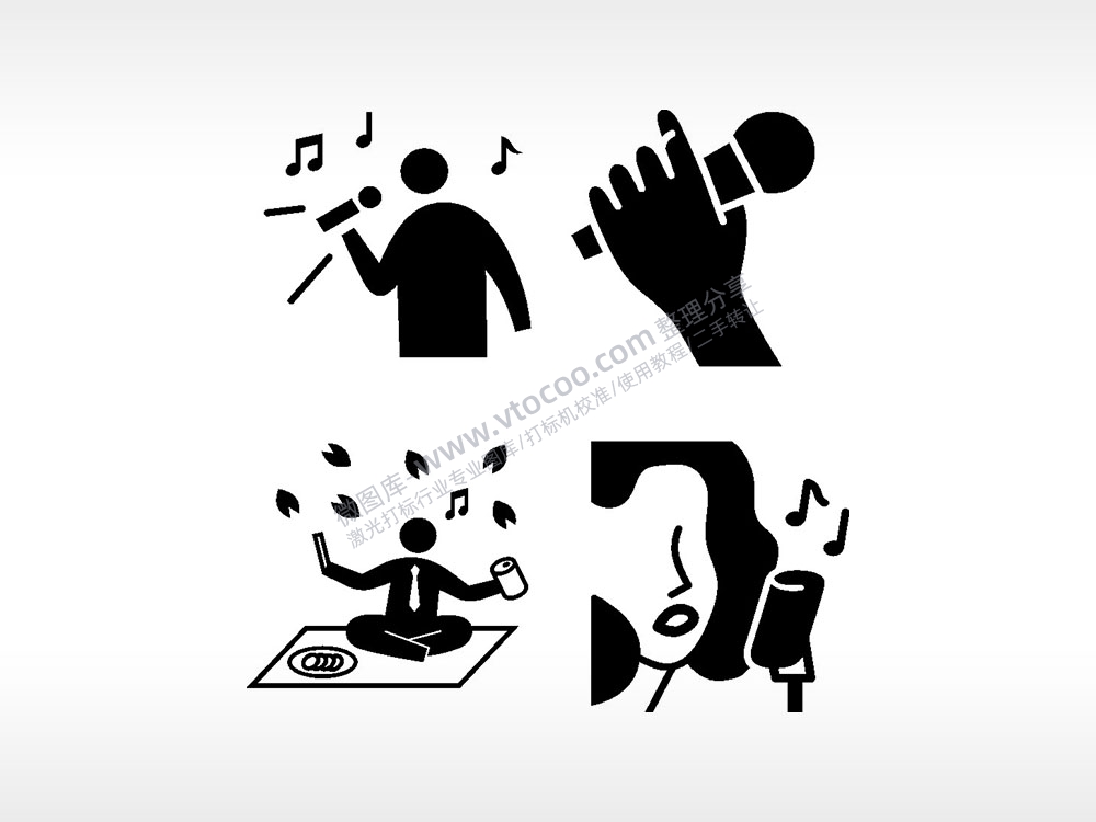 唱歌奏乐音乐野炊日常生活大全AI8.0格式激光打标文件通用矢量图