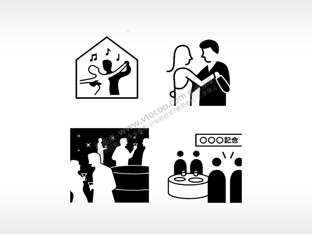 音乐会纪念酒会晚会日常生活大全AI8.0格式激光打标文件通用矢量图