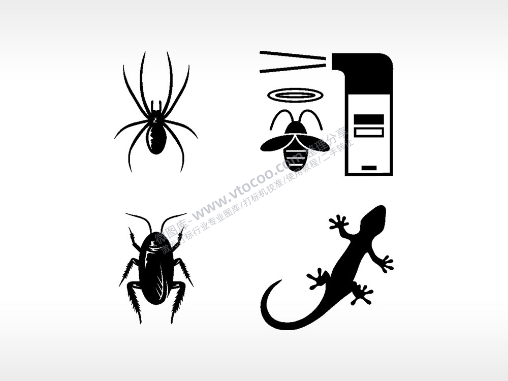 蜘蛛蟑螂壁虎杀虫日常生活大全AI8.0格式激光打标文件通用矢量图