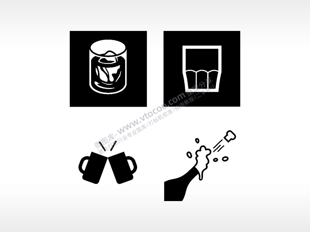 干杯子庆祝日常生活大全AI8.0格式激光打标文件通用矢量图