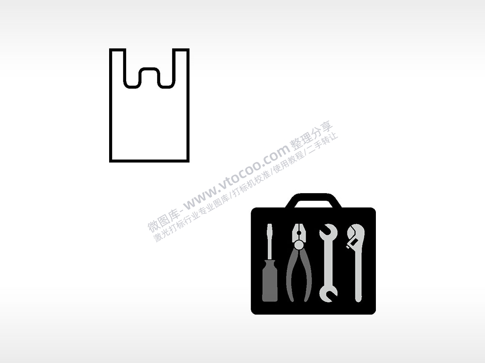 袋子工具箱日常生活大全AI8.0格式激光打标文件通用矢量图