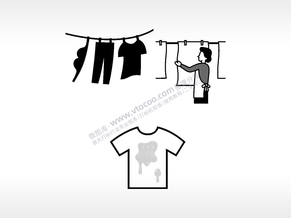 晒衣服被子污渍日常生活大全AI8.0格式激光打标文件通用矢量图