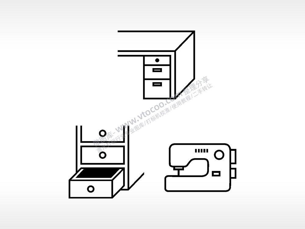 桌子柜子缝纫机日常生活大全AI8.0格式激光打标文件通用矢量图