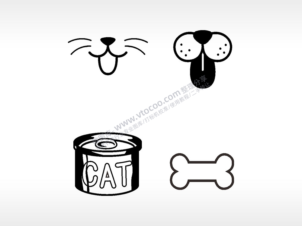 猫狗粮骨头日常生活大全AI8.0格式激光打标文件通用矢量图