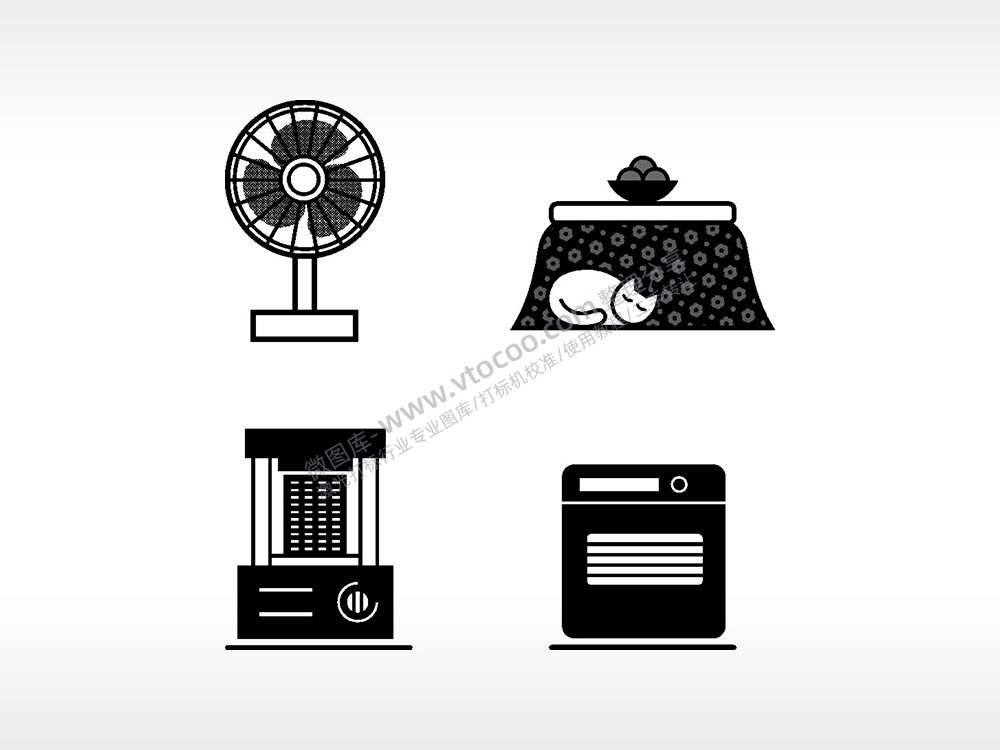 风扇桌子收音机日常生活大全AI8.0格式激光打标文件通用矢量图