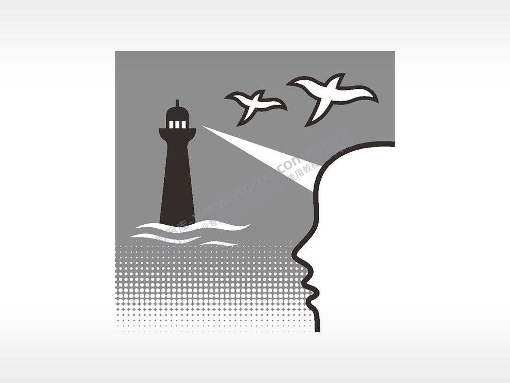 灯塔剪影日常生活大全AI8.0格式激光打标文件通用矢量图