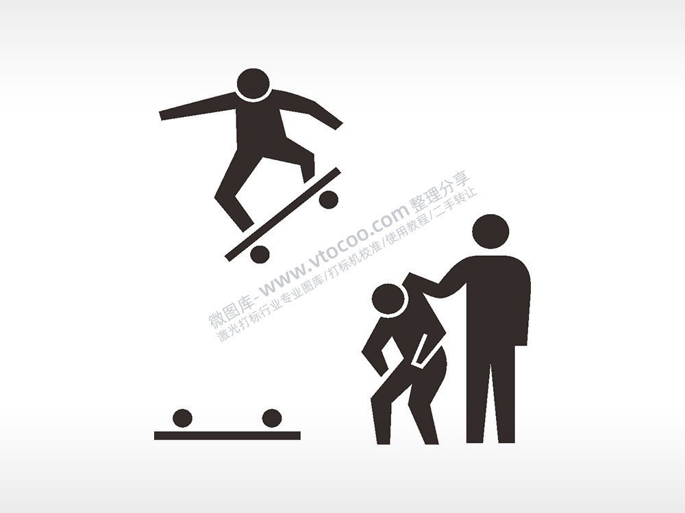 滑板打闹被训斥日常生活大全AI8.0格式激光打标文件通用矢量图