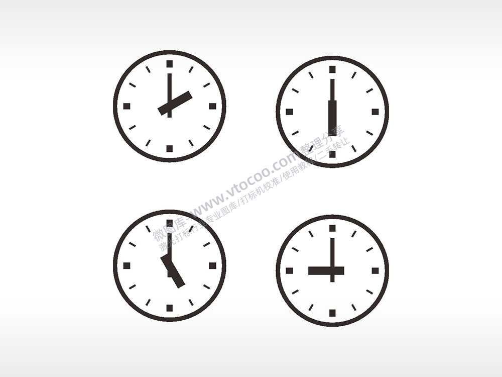 时钟2点12点5点9点日常生活大全AI8.0格式激光打标文件通用矢量图
