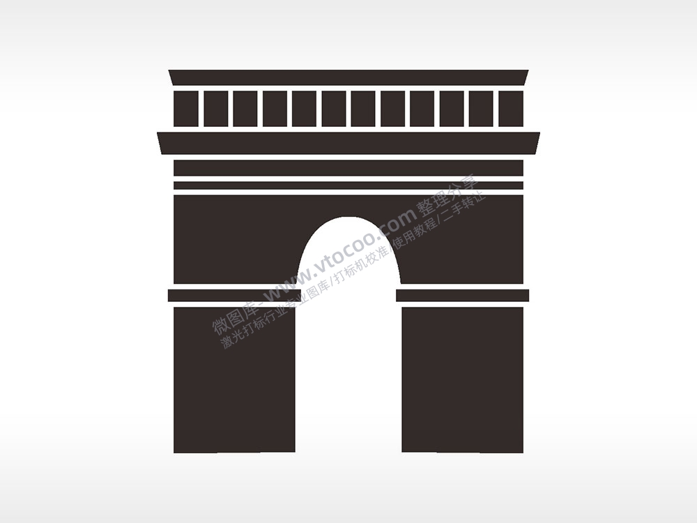 凯旋门建筑日常生活大全AI8.0格式激光打标文件通用矢量图