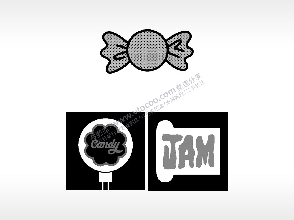 糖果礼盒果酱面包日常生活大全AI8.0格式激光打标文件通用矢量图