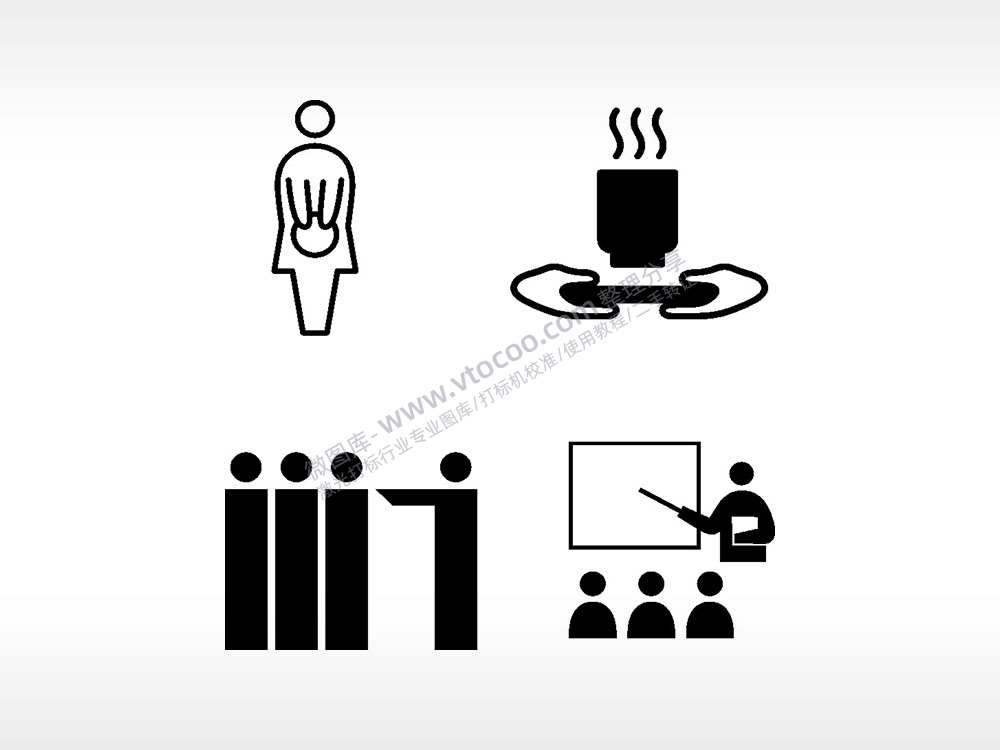 服务员端茶演讲日常生活大全AI8.0格式激光打标文件通用矢量图