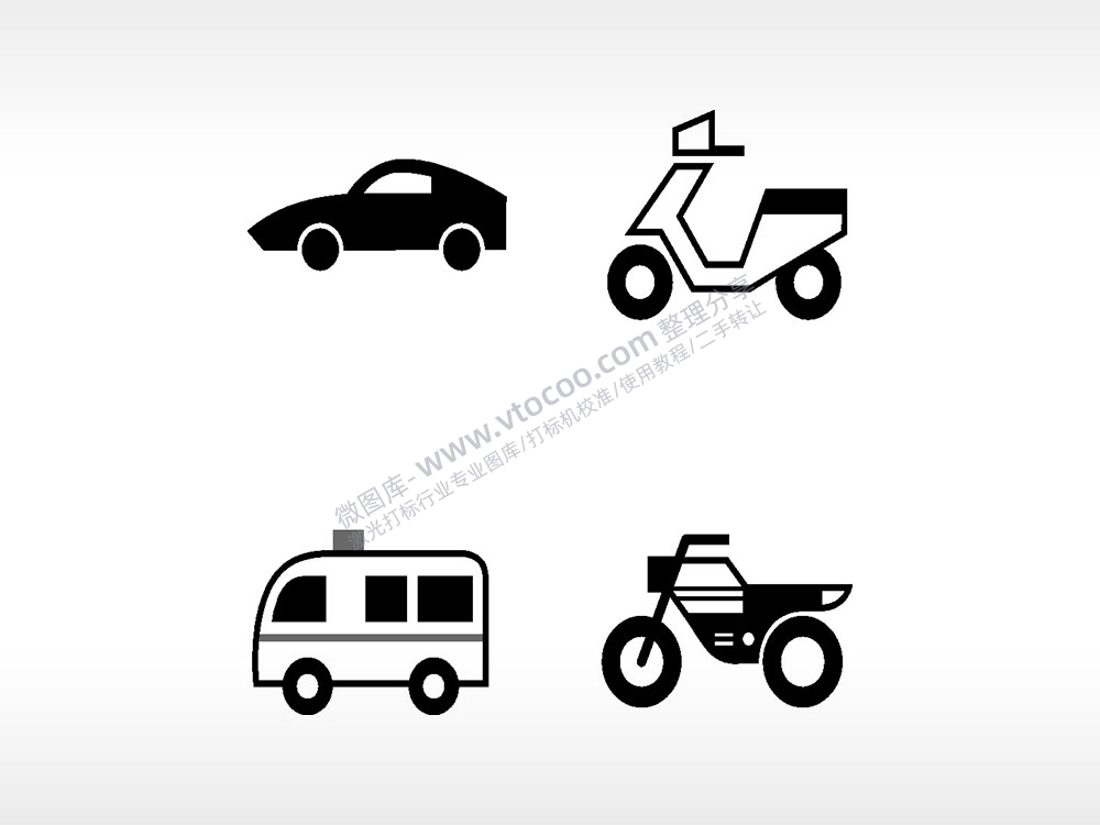 跑车电动车救护车摩托车日常生活大全AI8.0格式激光打标文件通用矢量图