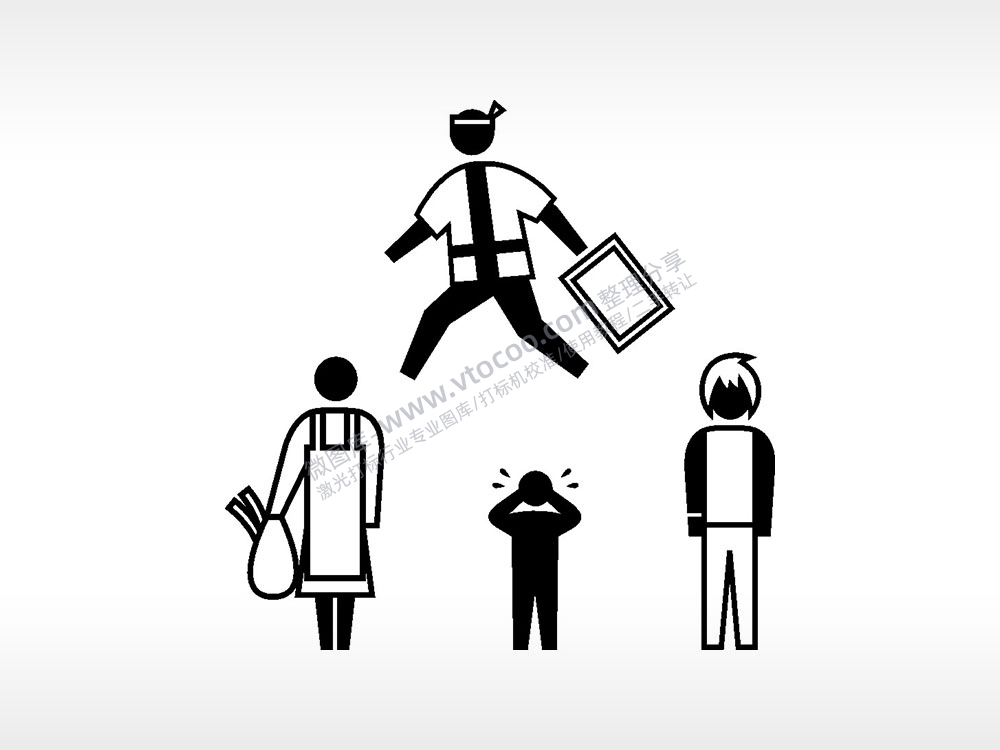 送餐买菜哭泣日常生活大全AI8.0格式激光打标文件通用矢量图