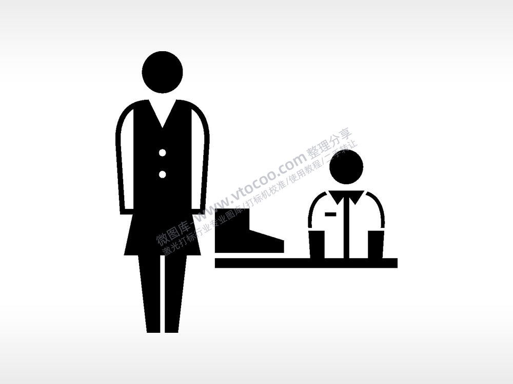 收银员服务员日常生活大全AI8.0格式激光打标文件通用矢量图