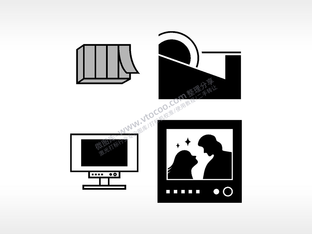 电脑屏日历屏幕日常生活大全AI8.0格式激光打标文件通用矢量图