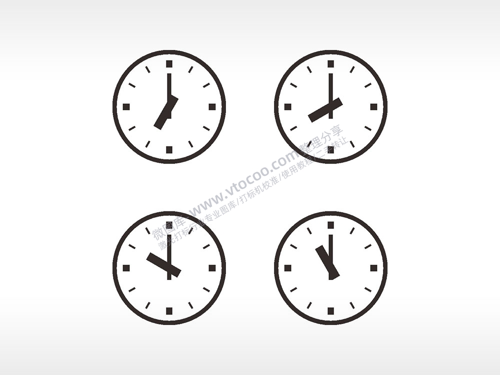 时钟7点8点10点11点日常生活大全AI8.0格式激光打标文件通用矢量图