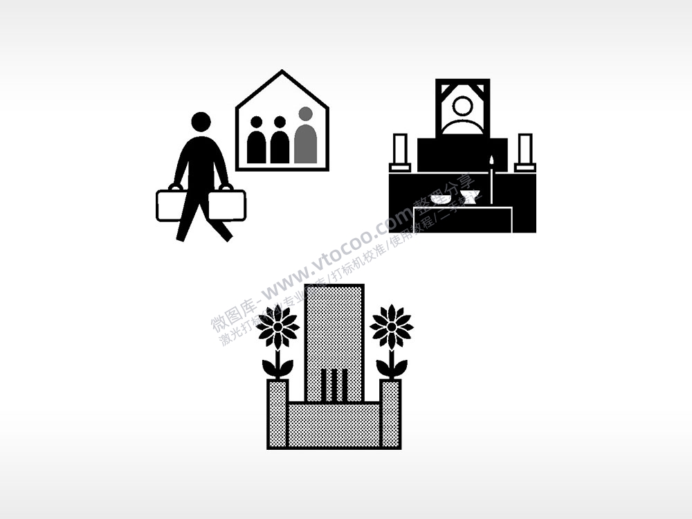 墓碑祭奠祭拜日常生活大全AI8.0格式激光打标文件通用矢量图