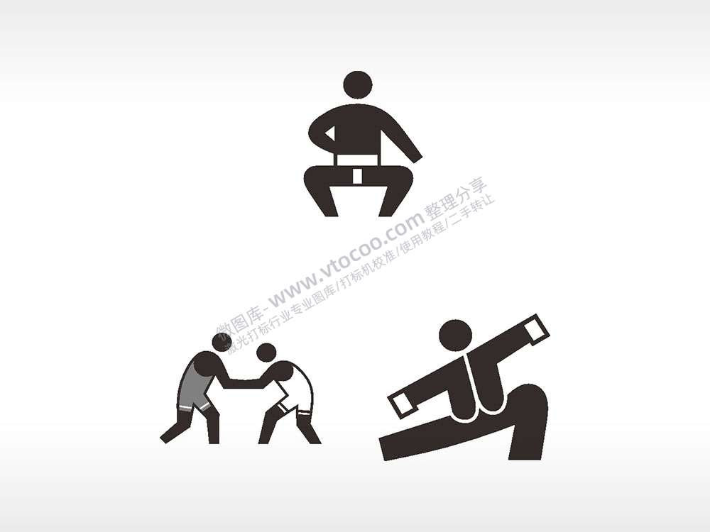 摔跤太极蹲日常生活大全AI8.0格式激光打标文件通用矢量图