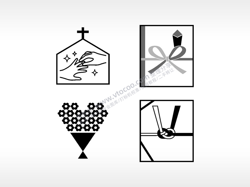 花朵婚姻殿堂礼品日常生活大全AI8.0格式激光打标文件通用矢量图