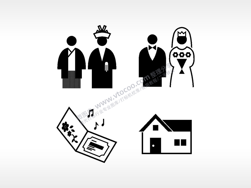 婚礼音乐房屋日常生活大全AI8.0格式激光打标文件通用矢量图