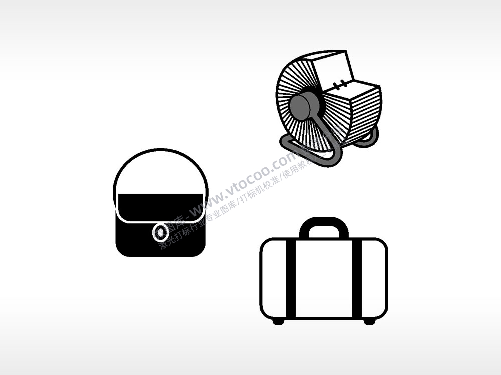 行李箱包包日常生活大全AI8.0格式激光打标文件通用矢量图