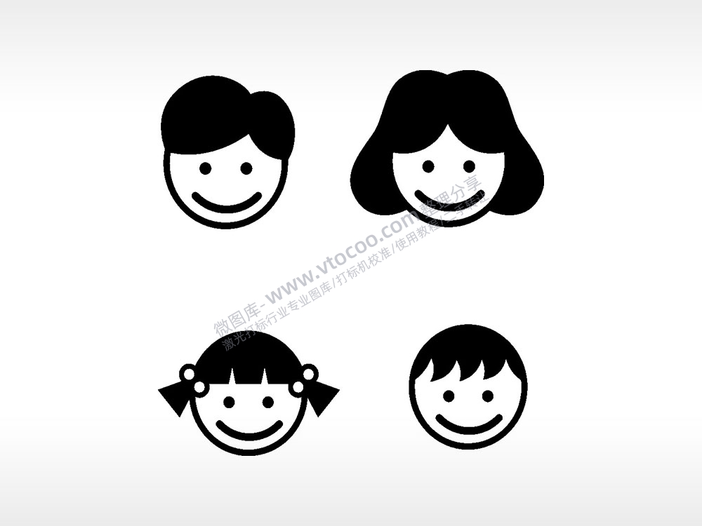 男孩女孩儿童日常生活大全AI8.0格式激光打标文件通用矢量图